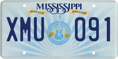 MS license plate XMU091