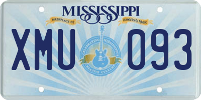 MS license plate XMU093