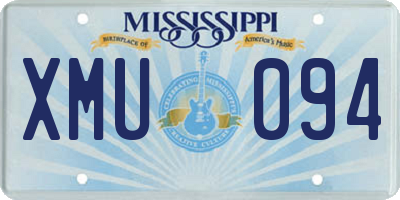MS license plate XMU094