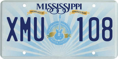 MS license plate XMU108