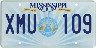 MS license plate XMU109