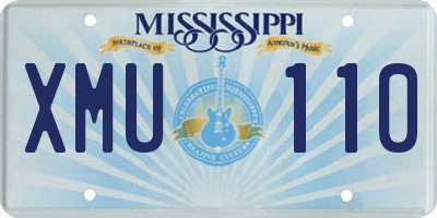 MS license plate XMU110