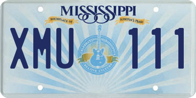 MS license plate XMU111
