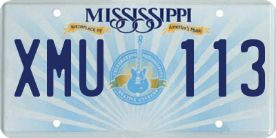 MS license plate XMU113