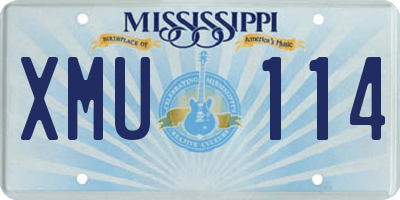 MS license plate XMU114