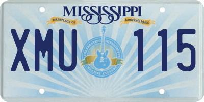 MS license plate XMU115