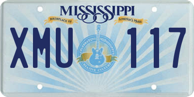 MS license plate XMU117