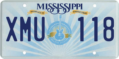 MS license plate XMU118