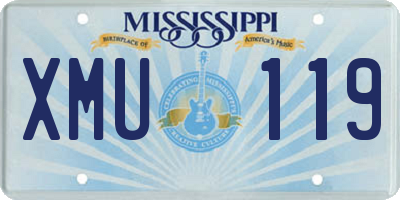 MS license plate XMU119