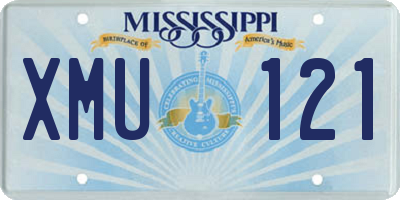MS license plate XMU121