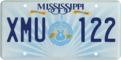 MS license plate XMU122