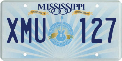 MS license plate XMU127