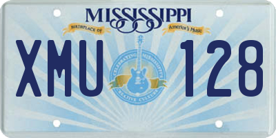 MS license plate XMU128
