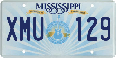 MS license plate XMU129
