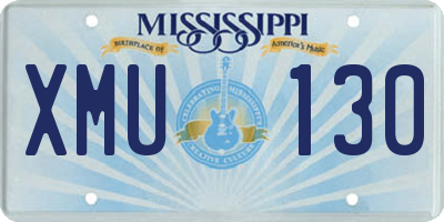 MS license plate XMU130