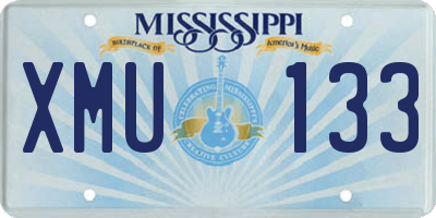 MS license plate XMU133