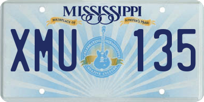 MS license plate XMU135