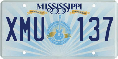 MS license plate XMU137