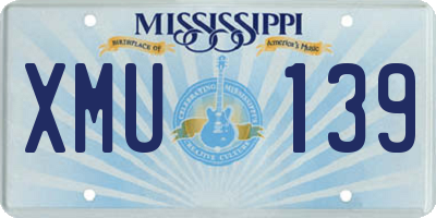 MS license plate XMU139