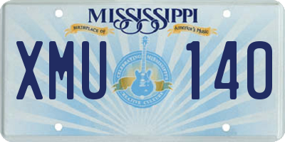 MS license plate XMU140