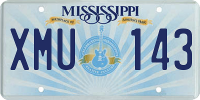 MS license plate XMU143