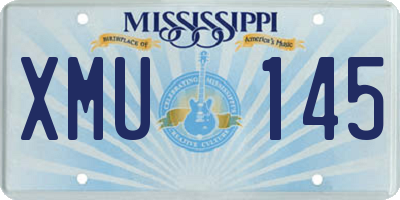 MS license plate XMU145