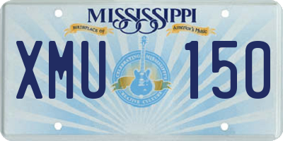 MS license plate XMU150