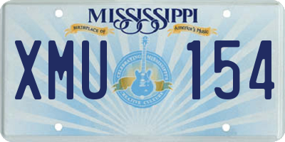 MS license plate XMU154