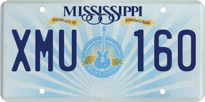 MS license plate XMU160