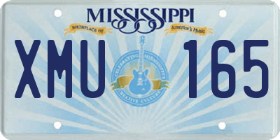 MS license plate XMU165