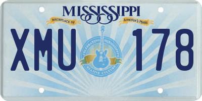 MS license plate XMU178