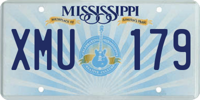 MS license plate XMU179