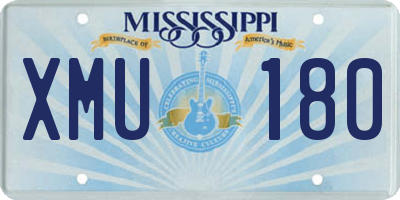MS license plate XMU180