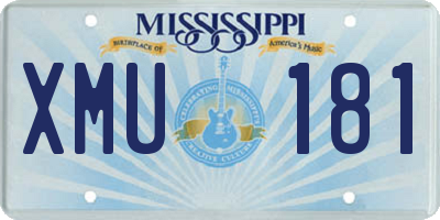 MS license plate XMU181