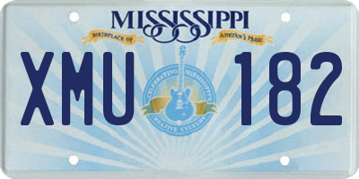 MS license plate XMU182