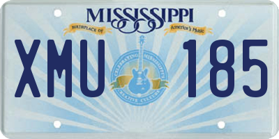 MS license plate XMU185
