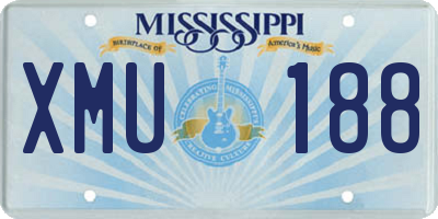 MS license plate XMU188