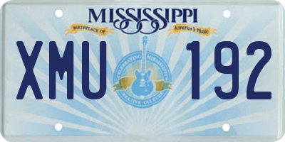 MS license plate XMU192