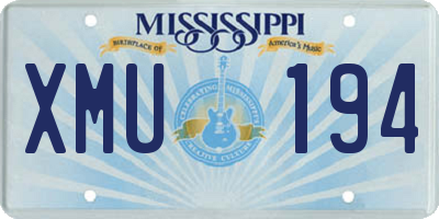 MS license plate XMU194