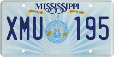 MS license plate XMU195