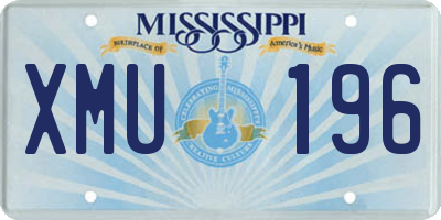 MS license plate XMU196