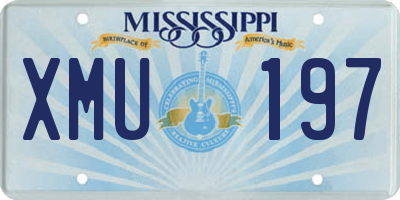 MS license plate XMU197