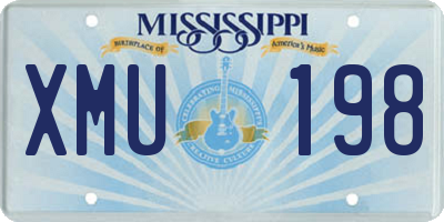 MS license plate XMU198