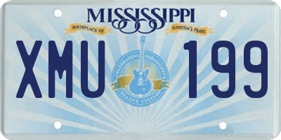 MS license plate XMU199