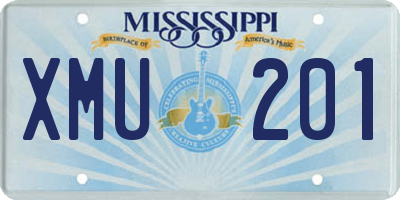 MS license plate XMU201