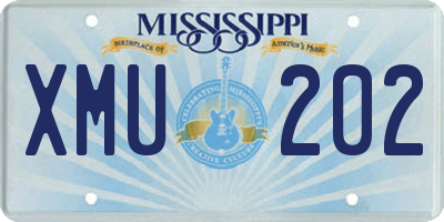 MS license plate XMU202