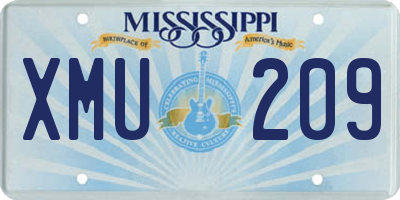 MS license plate XMU209