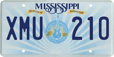 MS license plate XMU210