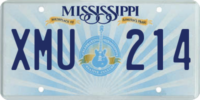 MS license plate XMU214
