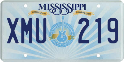 MS license plate XMU219